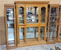 3 WOOD & GLASS CURIO CABINETS