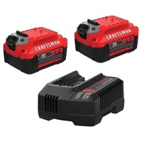 Craftsman 2x 4Ah Lith-Ion Battery&Fast Charger Kit
