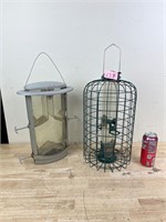 Two bird feeders