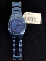 NEW Guess Ladies Blue Face Crystal Watch w/Tags