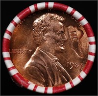 CRAZY Penny Wheel Buy THIS 1987-p solid Red BU Lin