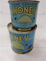 2 honey tins
