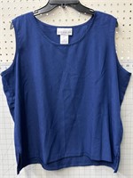 Susan Graver blue tank top size XL