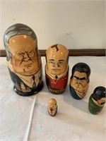 VINTAGE RUSSIAN LEADERSHIP NESTING DOLLS