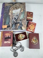 Dented Harry Potter box, jewelry, playing cards,