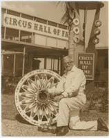8x10 Painting wagon wheel in front of Hall of Fame