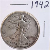 1942 Walking Liberty Silver Half Dollar