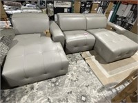 CHATEAU D'AX LEATHER ELECTRIC SECTIONAL SOFA