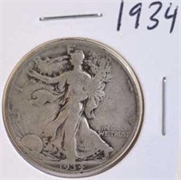 1934 Walking Liberty Silver Half Dollar