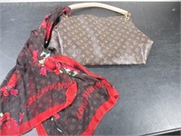 Faux Louis Vuitton Handbag and Scarf