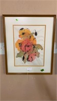 POPPY'S WATERCOLOR ON RICE PAPER SIGNED, FRAMED