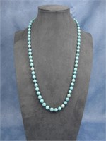 Vtg. Chinese Graduated Turquoise Necklace See Info