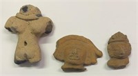 (3) Pre-Columbian Myan Terracotta Effigy Artifacts