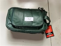 NEW EXCELLE LEATHER TRAVEL TOILETRY KIT