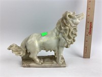 Carved marble dog statue circa 1900