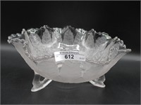Fenton frosted crystal Leaf Tiers fruit bowl