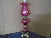 Fenton 24" cranberry Coin Dot 3 part banquet