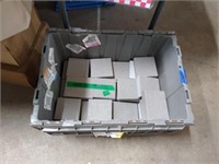 Tote of Gray Marble Tiles Approximately 50