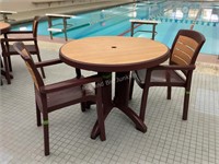 Grosfillex Plastic Table & 2 Chairs