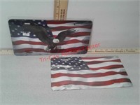 2 American flag eagle vanity license plates