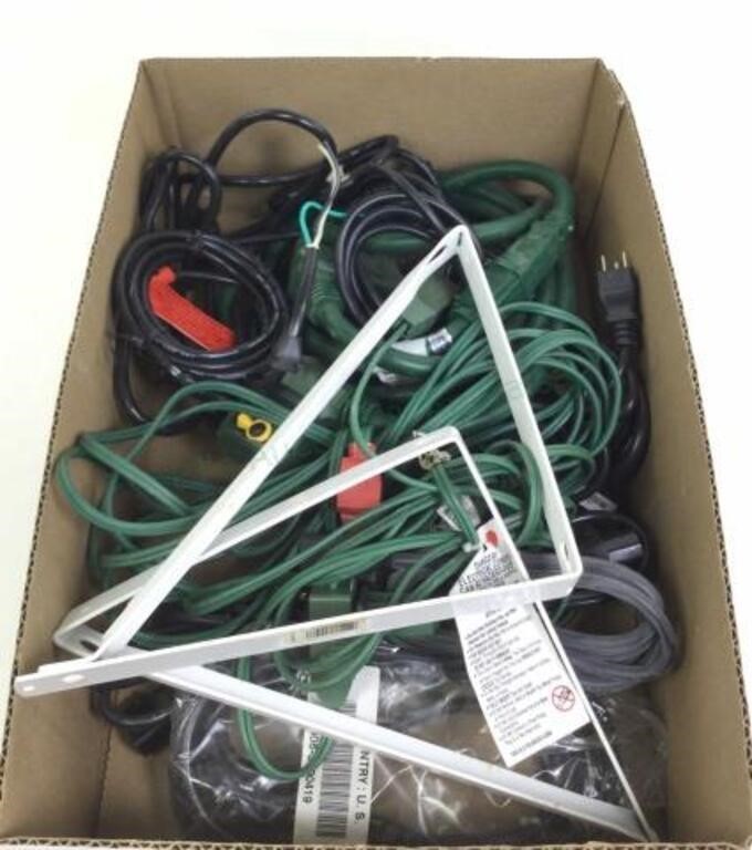 Assorted Extension Cords, Mounting Brackets