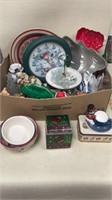 Box lot of various Christmas items