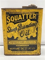 Scarce Squatter Sheep Branding Fluid Neptune Tin