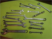 Assorted open end box end wrenches (Craftsman,