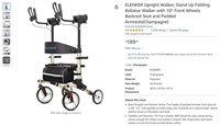 E8637 Stand Up Folding Rollator Walker Champagne