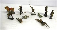 (10) Vintage soldiers and war horse. Most are