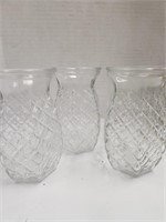 3 Matching Glass Vases