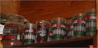 17 COCA COLA GLASSES WITH PITCHER