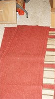 Set of Three Runner Rugs Red & Red Stripped