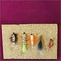 Lot Of 5 Fishing Flies (Vintage)