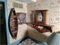 Wood Clock, Brass Old Salt, Boat Shelf & Painting