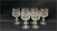 6 Bohemian Crystal Wine Glasses