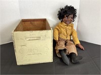 Ammo Wood Box & 1973 Lester Doll