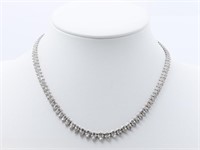 18k Gold/Platinum 10.00ct Diamond Evening Necklace