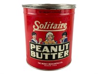 Vintage Solitaire Peanut Butter 5 Pounds Tin Can