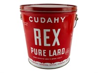 Cudahy Rex Pure Lard 8 Pounds Tin Bucket