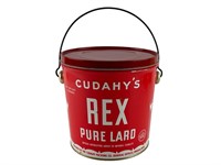 Cudahy Rex Pure Lard 4 Pounds Tin Bucket