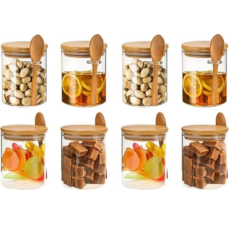 New 8-Pack Glass Food Storage Jar 8 oz