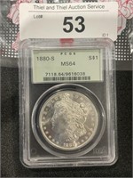 1880-S MORGAN SILVER DOLLAR - MS64