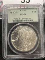 1880-S MORGAN SILVER DOLLAR - MS64