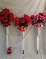 Grave Flowers w Stakes