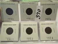 1898,99,1900,01,02,03,INDIAN HEAD CENTS