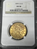 1899 US 10 Dollar Gold Coin Liberty Head NGC Grade
