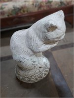 Concrete cat statue