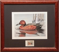 Gerald Mobley, Cinnamon Teal Duck Stamp & Art 1985