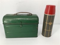 Vintage Green Lunch Box with Thermos